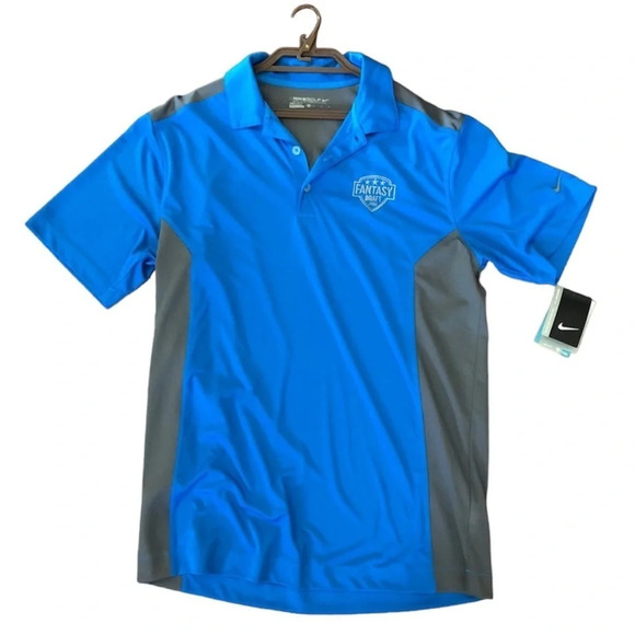 Nike Golf  DriFit Performance Polo size M blue with grey sides - Picture 1 of 11